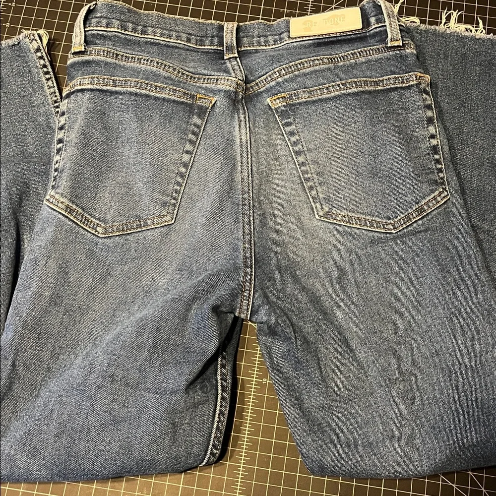 Re/Done Seventies Stove Pipe 27 Blue Straight Jeans distressed - Picture 6 of 9
